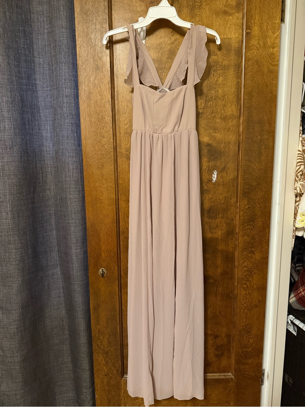 Show Me Your MuMu Dusty Mauve Ruffle Strap Maxi Dress
